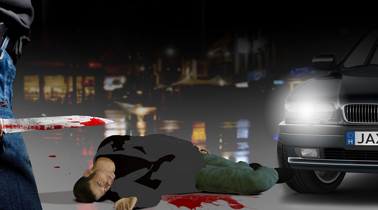 A földön hagyta, majd kocsijával áldozata mellé hajtott a gyilkos, hogy a csomagtartóba tuszkolja a testét / Grafika