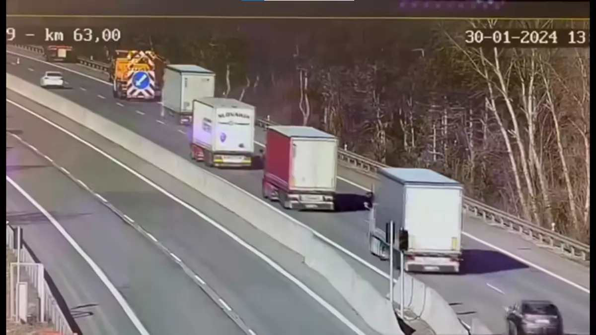 Wypadek ciężarówki na słowackiej autostradzie