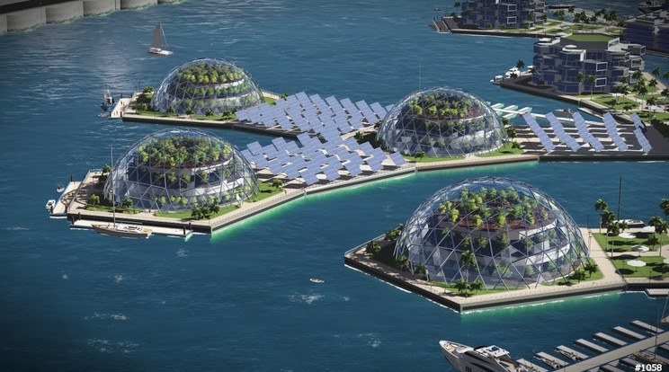 Napelemek teremlik majd a városnak az energiát /Fotó: The Seasteading Institute