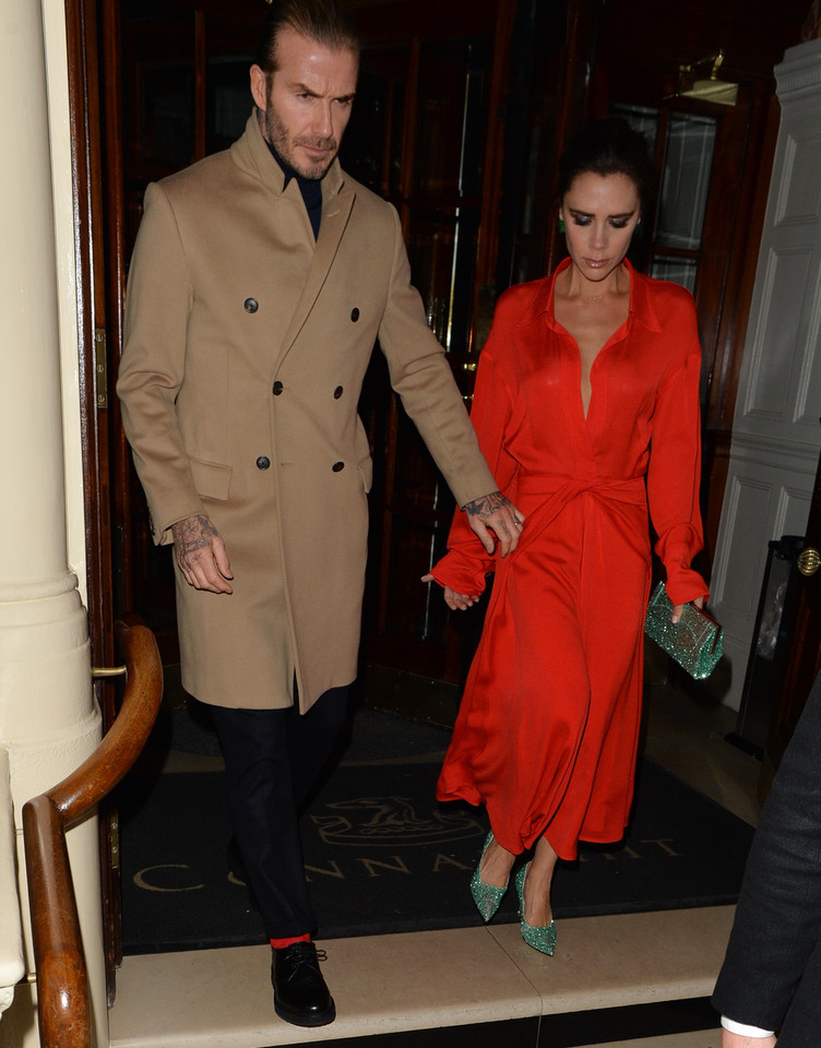 David Beckham i Victoria Beckham na romantycznej kolacji w Londynie