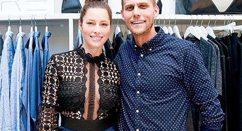 Hollywood actress, Jessica Biel with her brother, Justin Biel, at the event, showing off her post baby bod