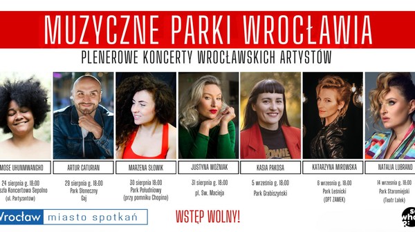 Parki i zielone skwery Wrocławia staną się scenerią wyjątkowych, plenerowych i bezpłatnych koncertów wrocławskich osobistości sceny muzycznej.