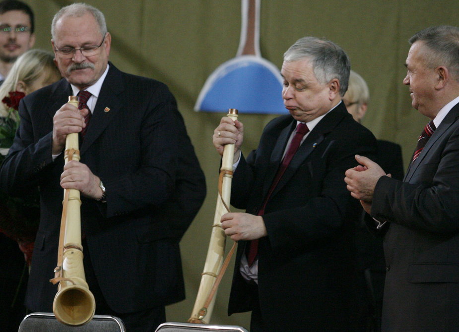 Spotkanie prezydentów Polski i Słowacji w Jabłonce. Luty 2009 r. Od prawej: Ivan Gasparovic, Lech Kaczyński, Antoni Karlak