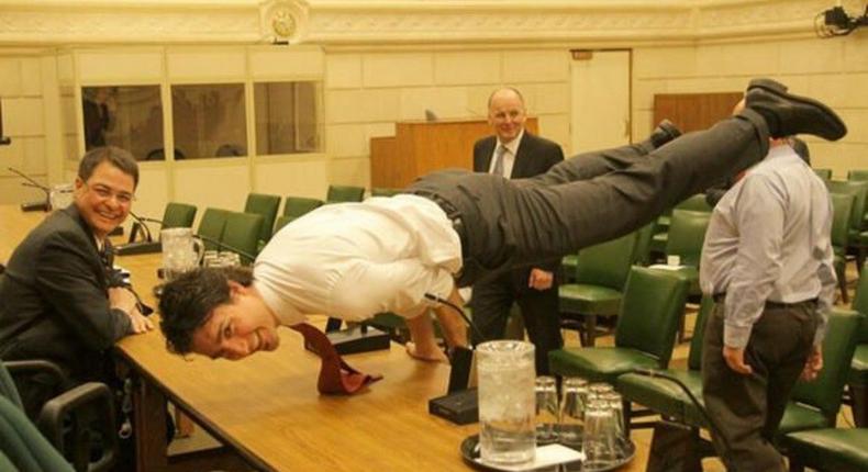 Photo of Canadian prime minister doing yoga is the best thing on the Internet right now