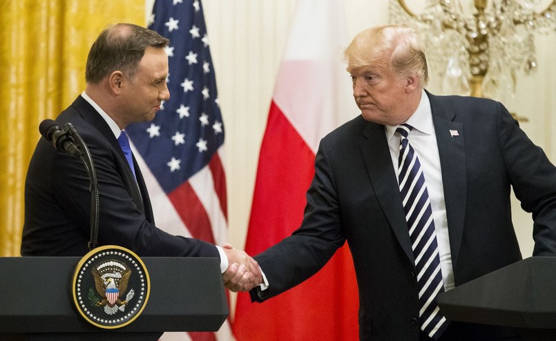 Prezydent Andrzej Duda i prezydent Donald Trump