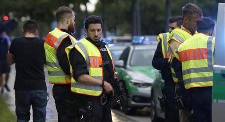 Police secure a street near to the scene of a shooting in Munich, Germany July 22, 2016. 