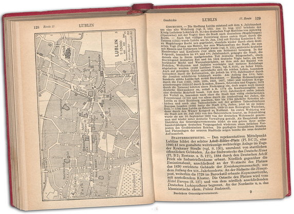 "Das Generalgouvernement : Reisehandbuch" - przewodnik turystyczny wydawnictwa Baedekera po Generalnym Gubernatorstwie z 1943 r. 
