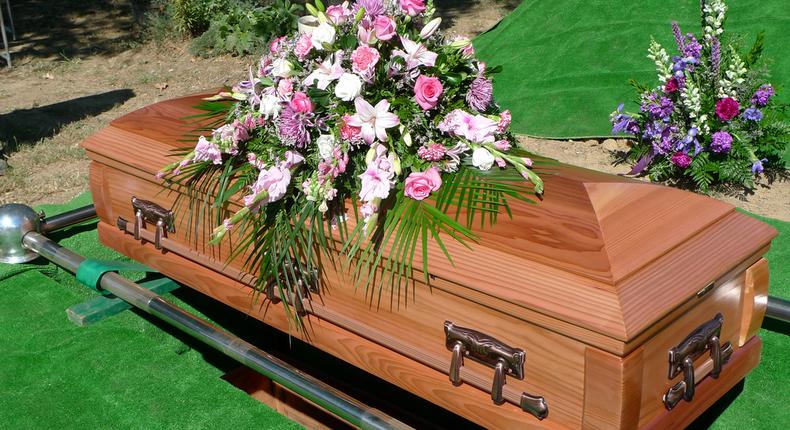 A file photo of a coffin