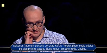 "Milionerzy" – Jarek był o krok do miliona! Pokonało go pytanie o piosenkę Kofty