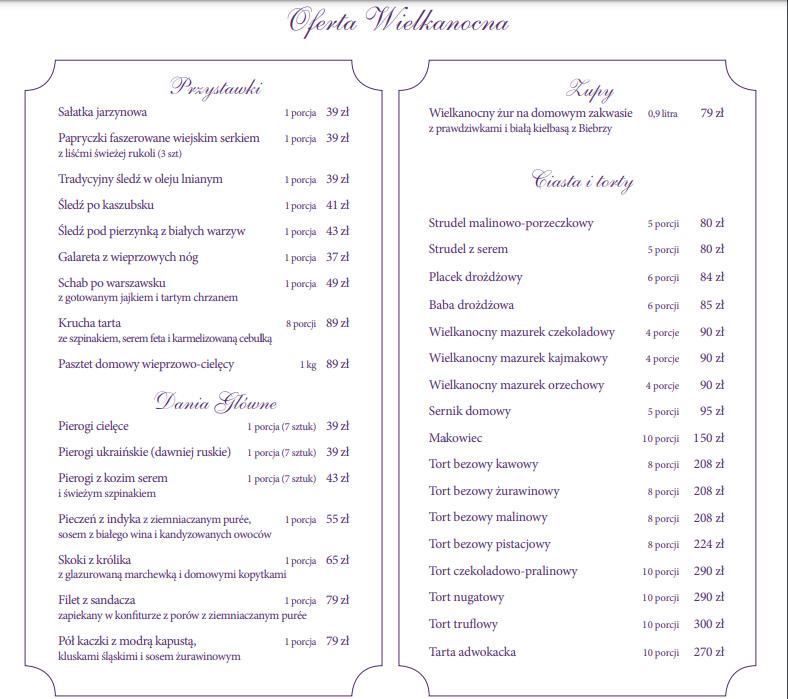 Wielkanocne menu w restauracji Piotra Adamczyka