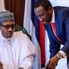 President Muhammadu Buhari with National Security Adviser, Babagana Monguno