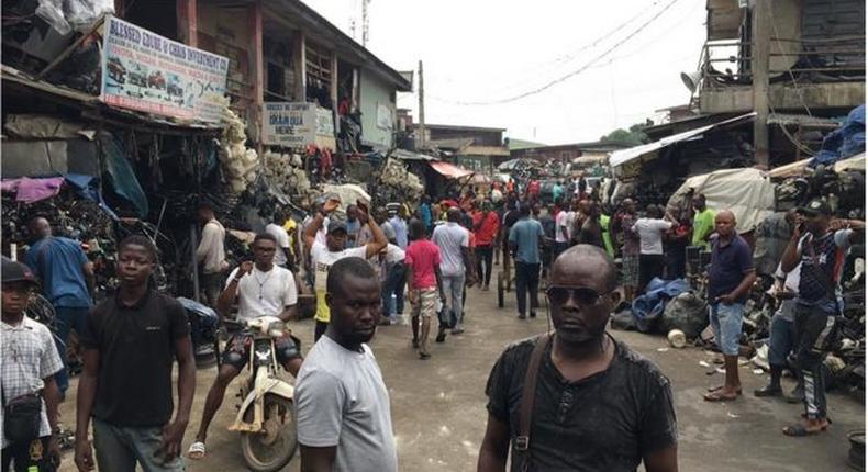 Ladipo spare parts market in the Mushin area of Lagos State has been shut down. [BBC].