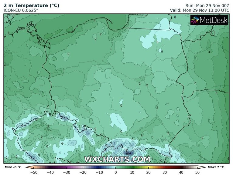 Temperatura z trudem będzie przekraczała 0 st. C