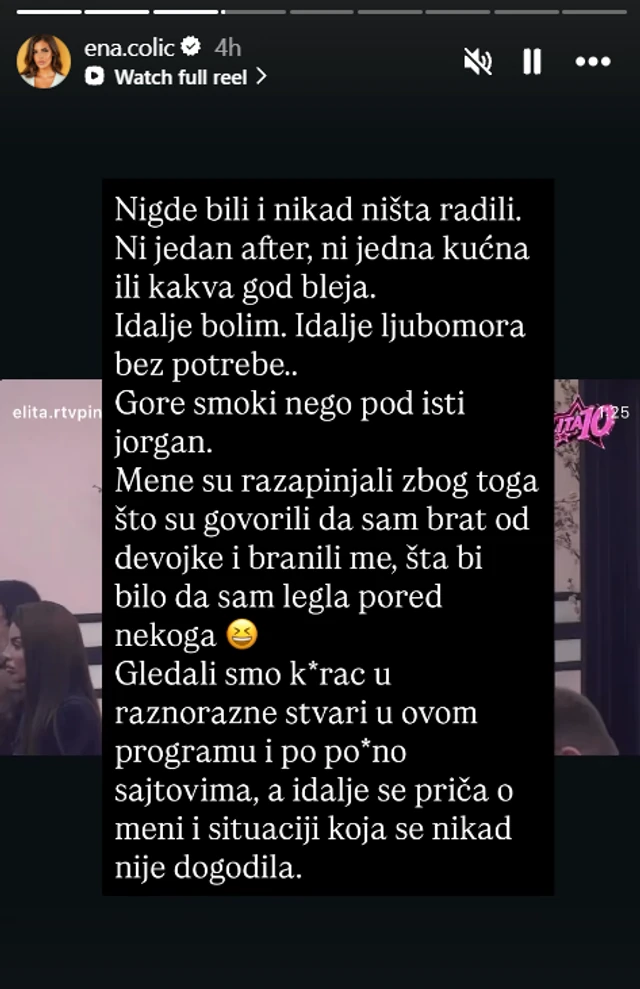 HAOS NA RELACIJI BALI - ŠIMANOVCI! Ena Čolić javno raskrinkala navode iz Elite i brutalno odgovorila Anđeli Đuričić