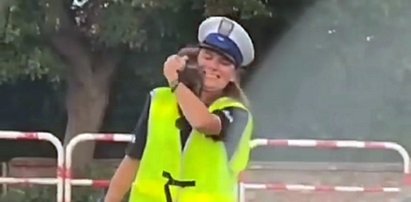 "Zaatakował" policjantkę, gdy łapała piratów drogowych. Ten filmik trzeba obejrzeć!