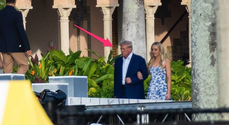 Tiffany Trump is seen with Donald Trump the day before her Mar-a-Lago wedding on November 11, 2022 in Miami, Florida.MEGA/GC Images/Getty