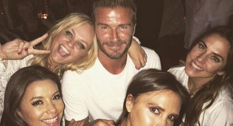 David Beckham supprounded by Spice Girls and Eva Longoria in Morocco