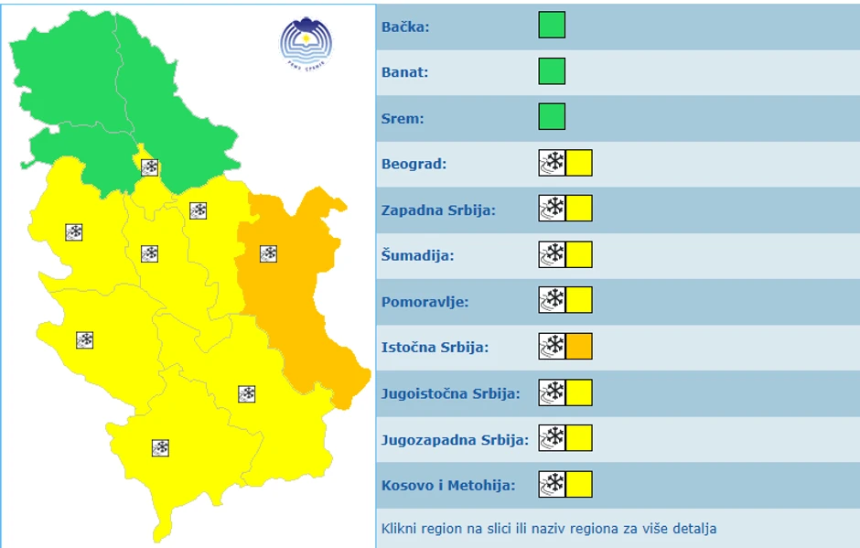 Meteoalarm za danas