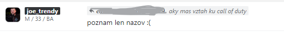 Vzťah Joea Trendyho ku Call of Duty.