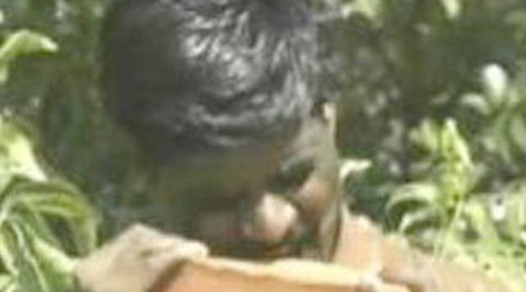 Téglát eszik az indiai férfi 