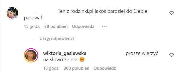 Wiktoria Gąsiewska odpowiada na komentarze od internautów