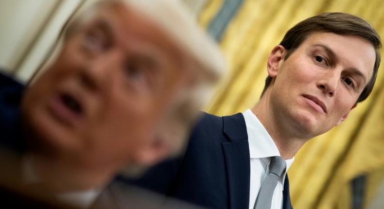 Jared Kushner listens while US President Donald Trump on August 13 announces the agreement between the United Arab Emirates and Israel to normalize diplomatic ties