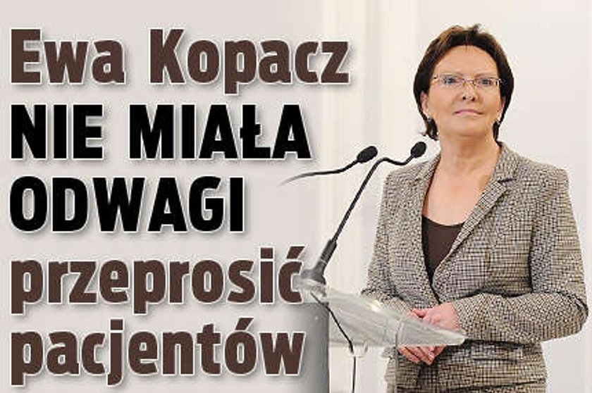 Kopacz nie miała odwagi przeprosić chorych