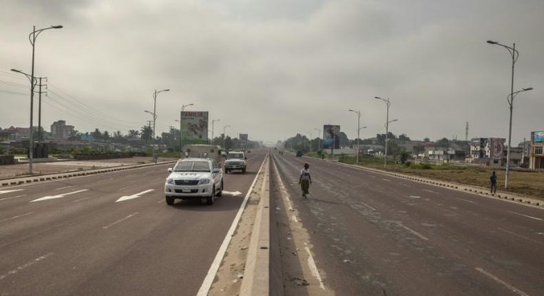 Normally teeming Kinshasa is a shadow of itself, with barely any traffic on the main roads
