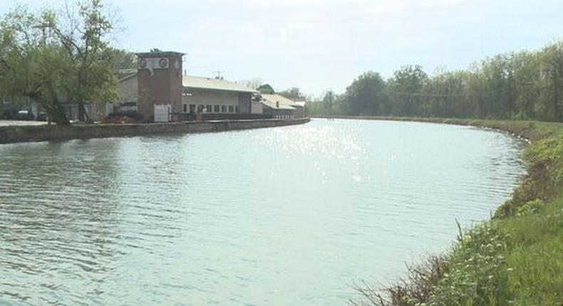 A stretch of the Erie Canal.