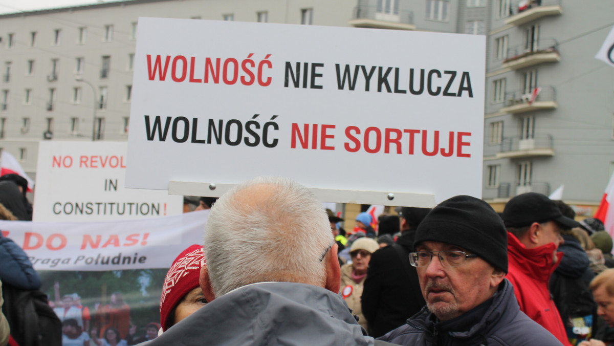 Marsz "KOD Niepodległości" w Warszawie