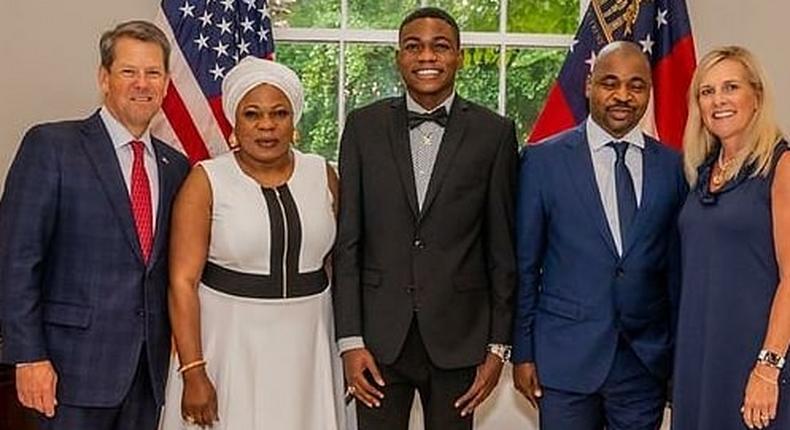 MC Oluomo and son honour invitation from governor of Georgia, USA (Instagram @mcoluomo)