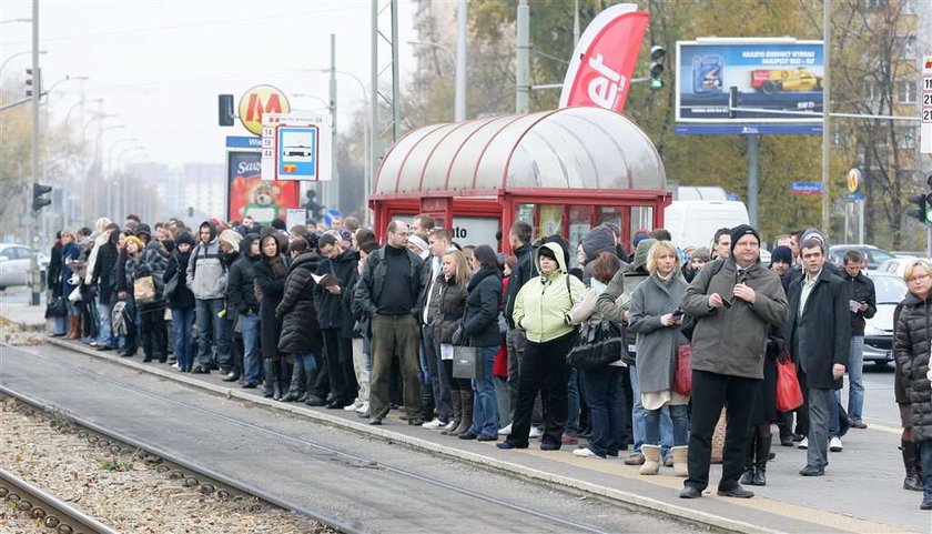 Warszawa, tramwaj, rozkład, 44, tłok, przystanek