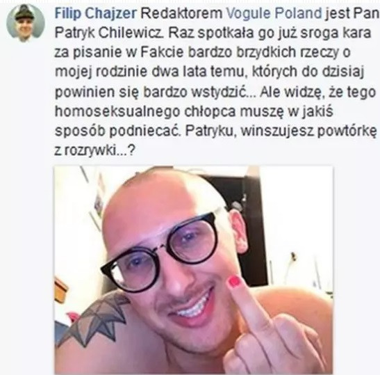 Filip Chajzer na Facebooku