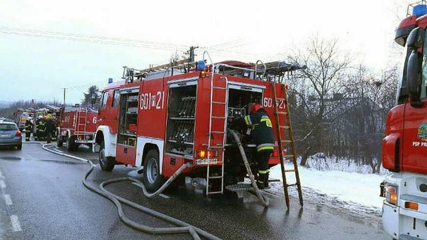 Pożar we wsi Drynia koło Gielniowa