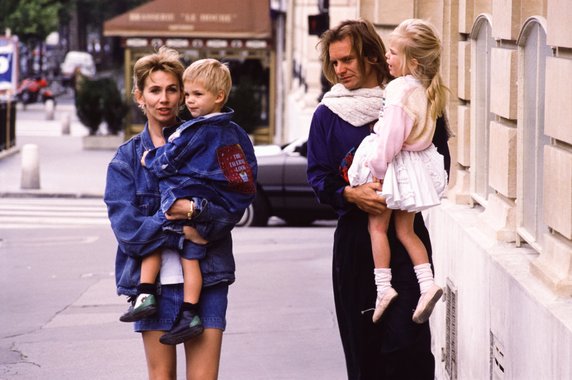 Sting i Trudie Styler z dziećmi w 1988 r.