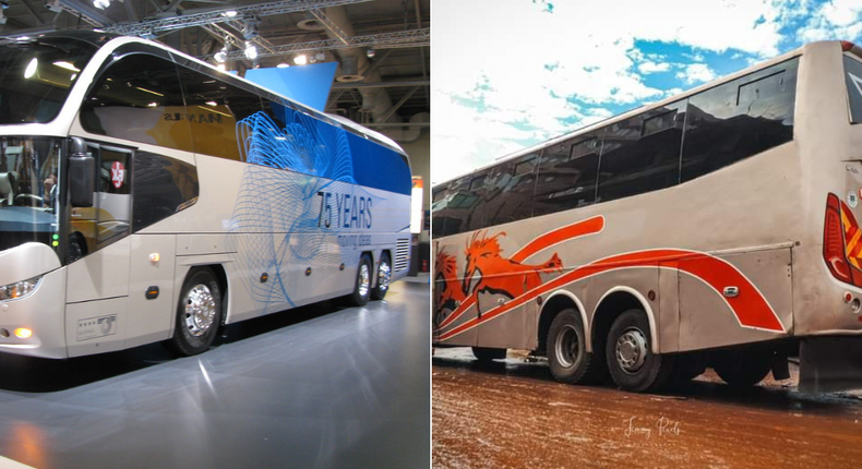 Buses with extra set of rear wheels