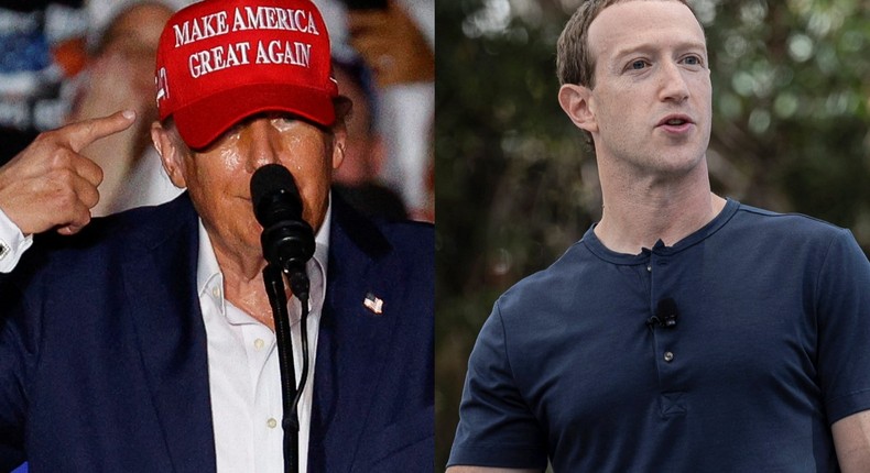 Donald Trump appeared to threaten Mark Zuckerberg with prison time.REUTERS/Marco Bello, REUTERS/Carlos Barria