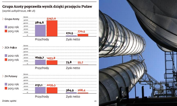 Grupa Azoty poprawiła wynik dzięki przejęciu Puław