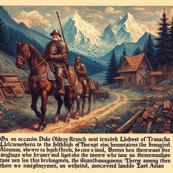 Pewnego razu książę Oldrzych wysłał rycerza Albrechta z Trautenbergu do podgórza Karkonoszy.