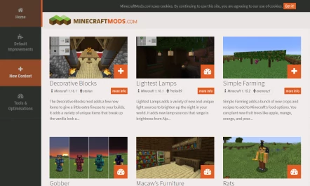 Strona MinecraftMods.com – minecraftmods.com