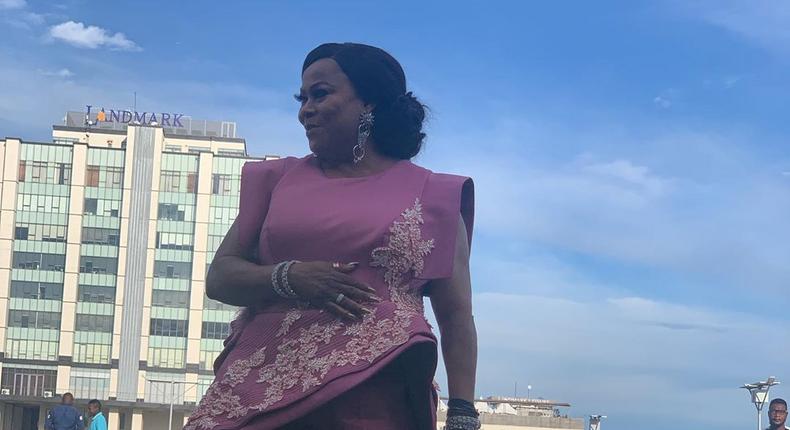Sola Sobowale emerges the Best Actress at the just concluded AMAA 2019 is currently holding at the Landmark Event Centre, Lagos. [Instagram/AMAA]