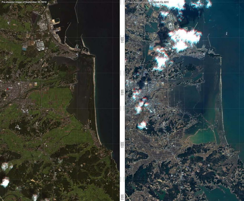 Japonia przed i po tsunami