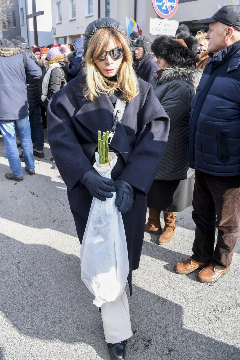 Agnieszka Dygant na pogrzebie Agnieszki Kotulanki