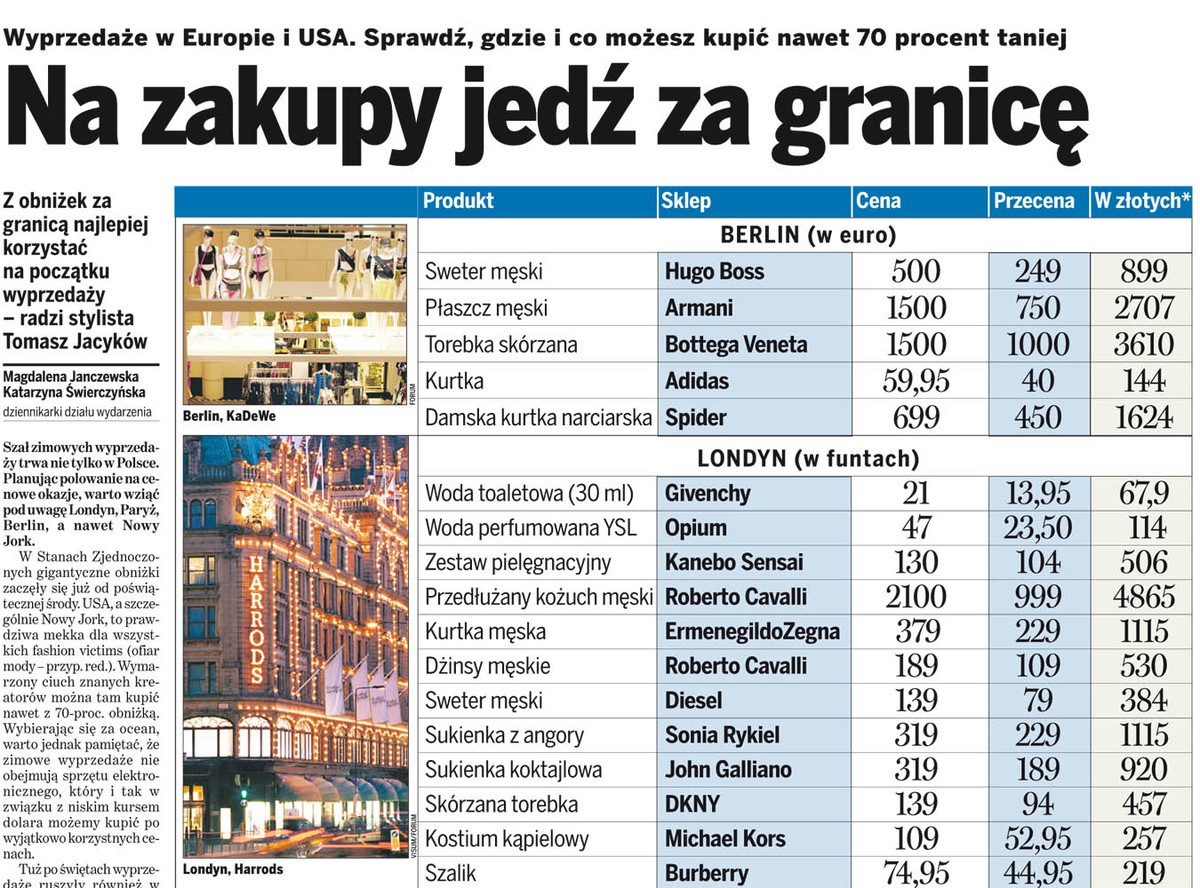Sprawdż w DZIENNIKU co i gdzie kupisz na zagranicznych wyprzedażach