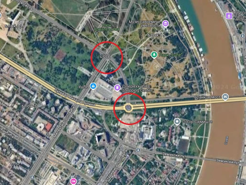 Kamere kod Ušća i u Bulevaru Mihajla Pupina