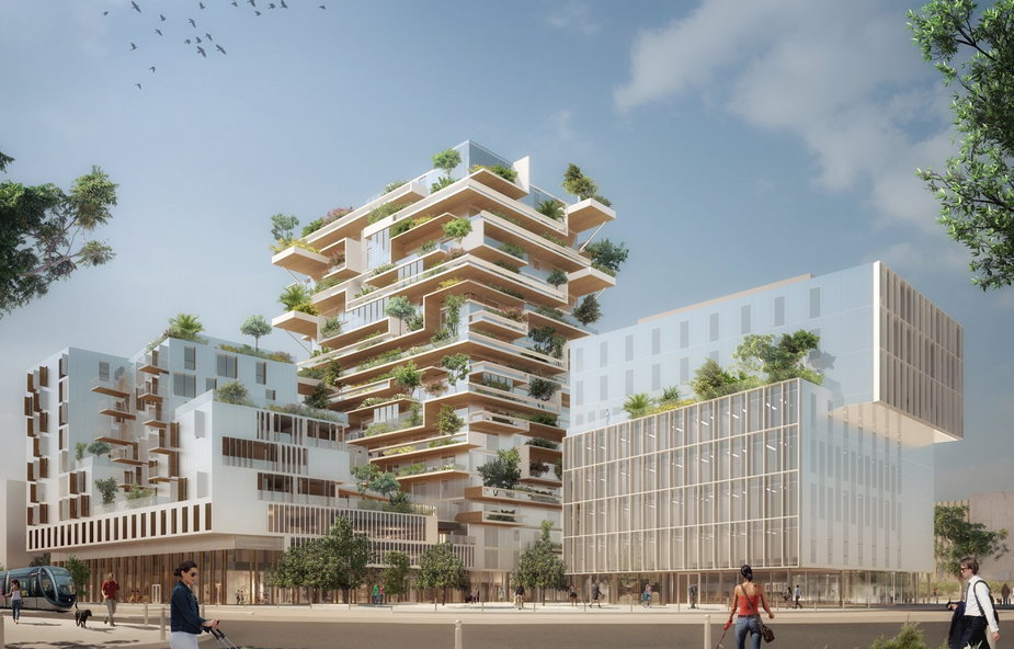 Projekt budowy kompleksu wieżowego o konstrukcji drewnianej w Bordeaux we Francji