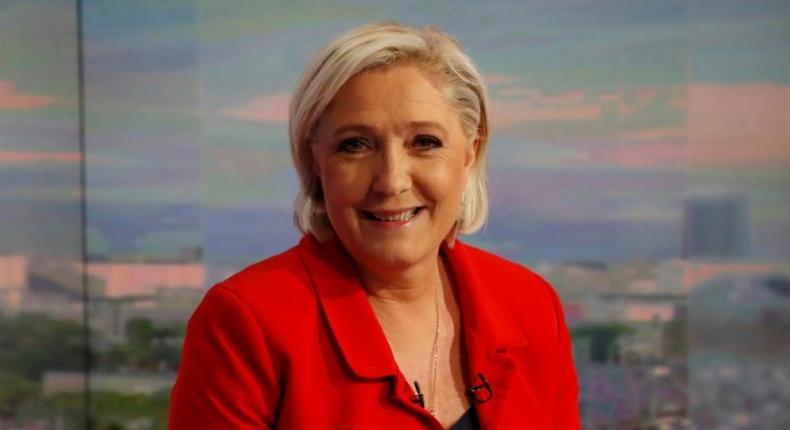 French far-right leader Marine Le Pen poses prior to a television interview in which she said she would stand in legislative elections next month