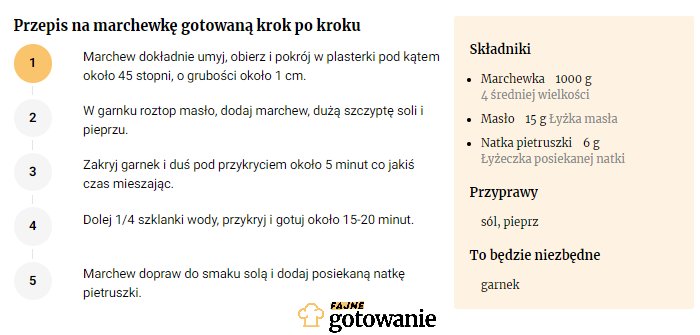 Przepis na marchewkę gotowaną