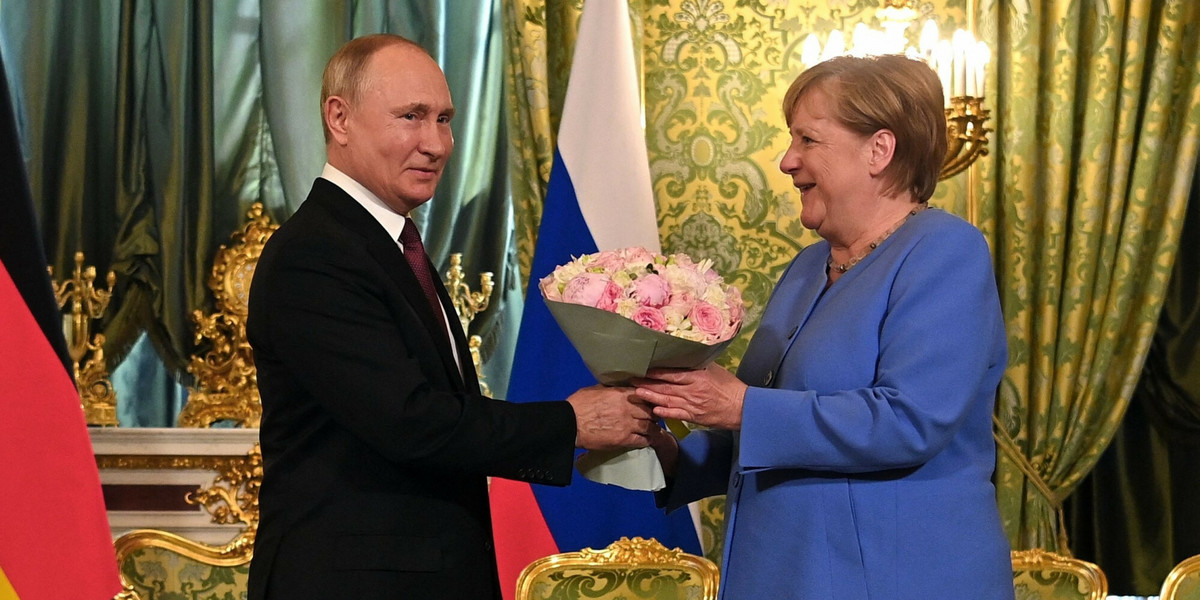 Spotkanie przywódców Rosji i Niemiec na Kremlu, sierpień 2021.