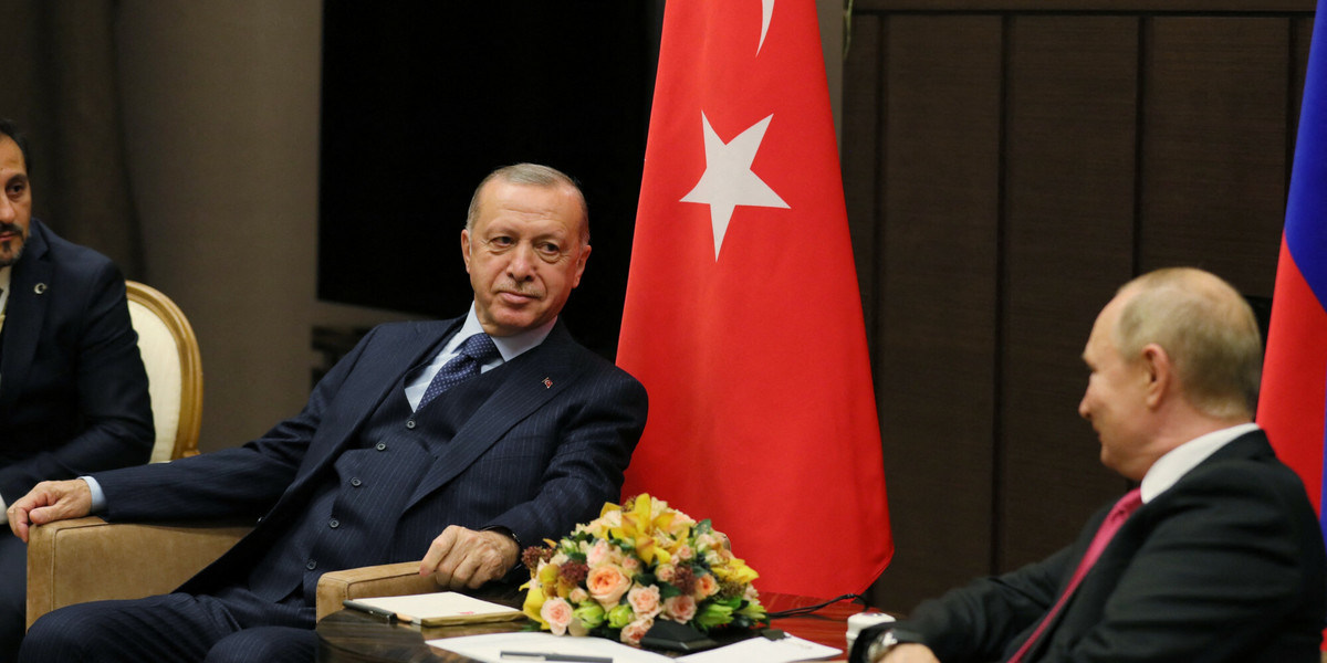 Recep Erdogan i Władimir Putin podczas spotkania we wrześniu 2021 r.